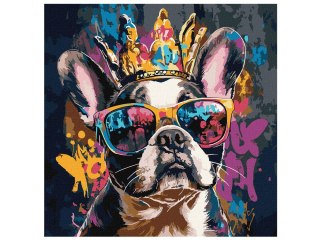 Ideyka Malowanie po numerach 40 x 40 cm KHO6706 Jasny buldog AP0097