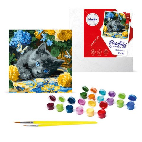 Ideyka Malowanie po numerach 40 x 40 cm KHO6795 Błękitnookie kocię AP0098