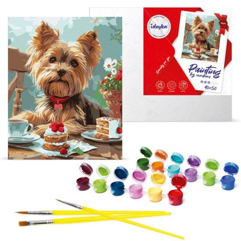 Ideyka Malowanie po numerach 40x50 cm KHO6629 Podwieczorek z yorkiem AP0114