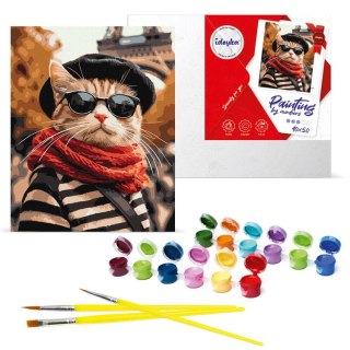 Ideyka Malowanie po numerach 40x50 cm KHO6705 Puszysty w Paryżu AP0115
