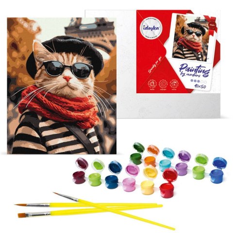 Ideyka Malowanie po numerach 40x50 cm KHO6705 Puszysty w Paryżu AP0115