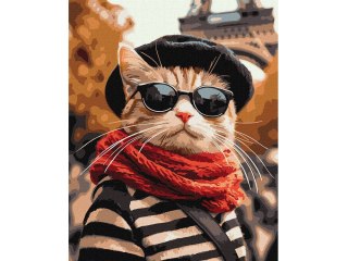 Ideyka Malowanie po numerach 40x50 cm KHO6705 Puszysty w Paryżu AP0115