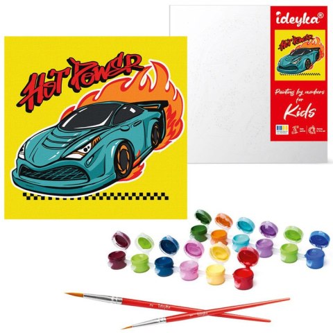 Ideyka Malowanie po numerach dla dzieci 25x25cm KHO1192 Wyścigi motorowe AP0063