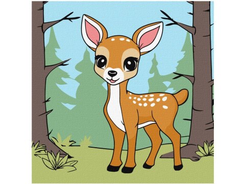 Ideyka Malowanie po numerach dla dzieci 25x25cm KHO6193 Magiczny jeleń AP0083