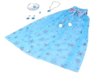 JOKOMISIADA Kostium dla księżniczki "KRÓLOWA LODU" - peleryna i zestaw biżuterii ZA6028