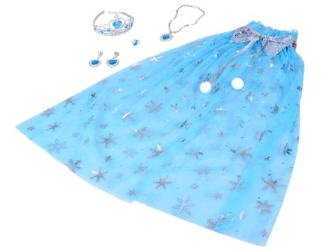 JOKOMISIADA Kostium dla księżniczki "KRÓLOWA LODU" - peleryna i zestaw biżuterii ZA6028