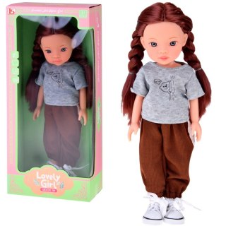 JOKOMISIADA Lovely Girl Lalka z długimi szatynowymi włosami w sportowym stroju 33cm ZA5849