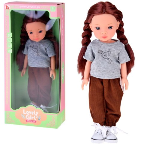 JOKOMISIADA Lovely Girl Lalka z długimi szatynowymi włosami w sportowym stroju 33cm ZA5849
