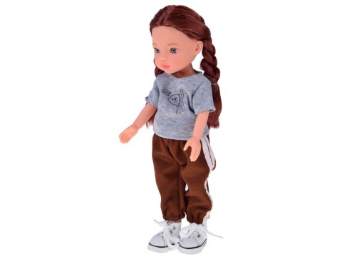 JOKOMISIADA Lovely Girl Lalka z długimi szatynowymi włosami w sportowym stroju 33cm ZA5849