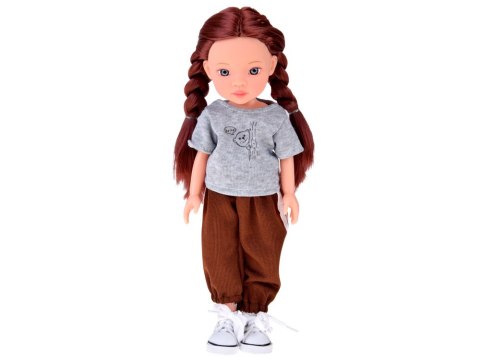 JOKOMISIADA Lovely Girl Lalka z długimi szatynowymi włosami w sportowym stroju 33cm ZA5849