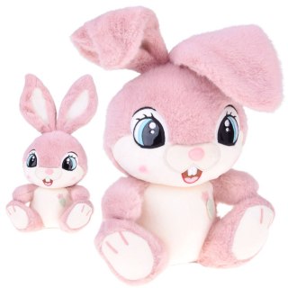JOKOMISIADA Pluszowy Królik 40 cm Urocza różowa MALINKA z zaginanymi uszami ZA5922