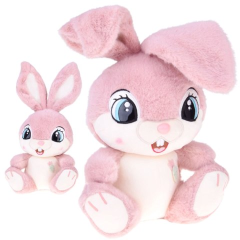 JOKOMISIADA Pluszowy Królik 40 cm Urocza różowa MALINKA z zaginanymi uszami ZA5922