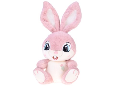 JOKOMISIADA Pluszowy Królik 40 cm Urocza różowa MALINKA z zaginanymi uszami ZA5922