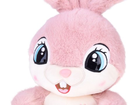 JOKOMISIADA Pluszowy Królik 40 cm Urocza różowa MALINKA z zaginanymi uszami ZA5922