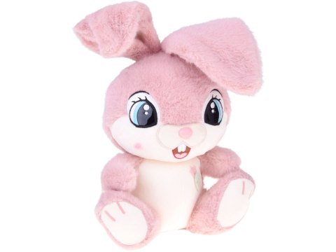 JOKOMISIADA Pluszowy Królik 40 cm Urocza różowa MALINKA z zaginanymi uszami ZA5922