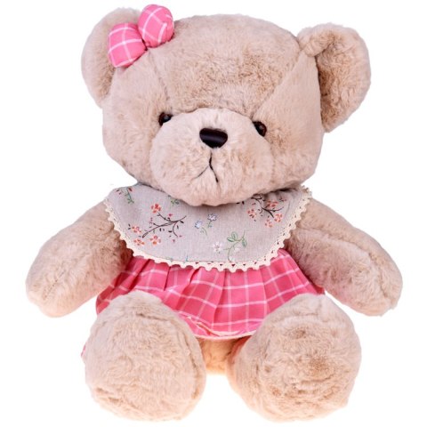 JOKOMISIADA Pluszowy MIŚ - beżowa Zuzia 58cm w różowej VINTAGE sukience ZA5923 C