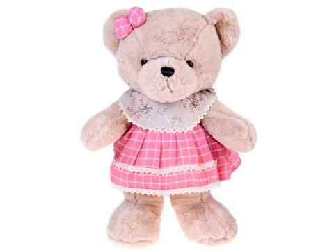 JOKOMISIADA Pluszowy MIŚ - beżowa Zuzia 58cm w różowej VINTAGE sukience ZA5923 C