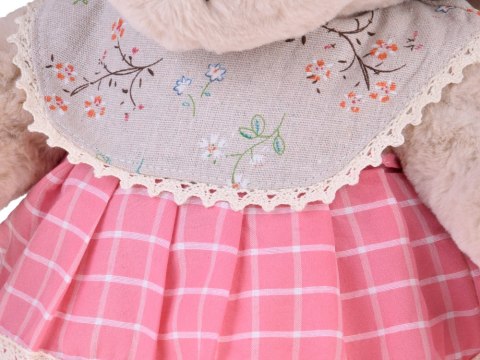 JOKOMISIADA Pluszowy MIŚ - beżowa Zuzia 58cm w różowej VINTAGE sukience ZA5923 C