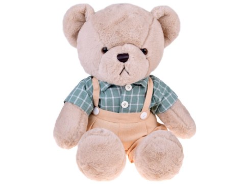 JOKOMISIADA Pluszowy MIŚ - beżowy Franek 58cm w zielonej VINTAGE koszuli ZA5923 B