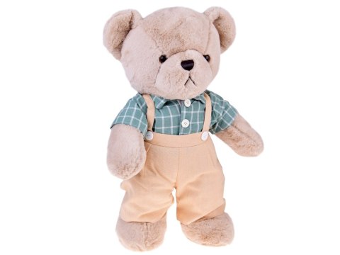 JOKOMISIADA Pluszowy MIŚ - beżowy Franek 58cm w zielonej VINTAGE koszuli ZA5923 B