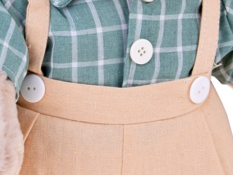 JOKOMISIADA Pluszowy MIŚ - beżowy Franek 58cm w zielonej VINTAGE koszuli ZA5923 B