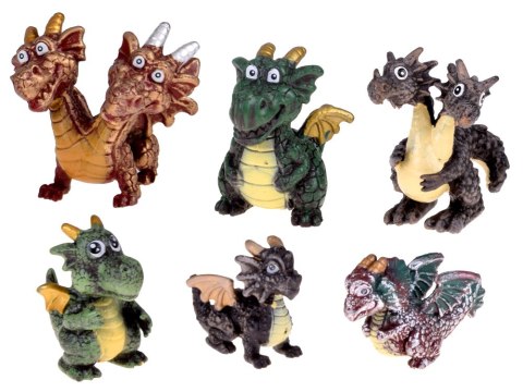 JOKOMISIADA Zestaw Figurek Bajkowe Smoki 6 szt. Magiczne Stworzenia ZA5883