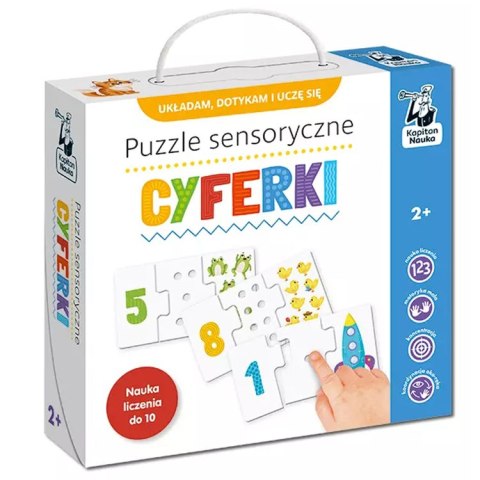Kapitan Nauka Kapitan Nauka Puzzle sensoryczne Cyferki - dotykam, układam i uczę się ZA6085