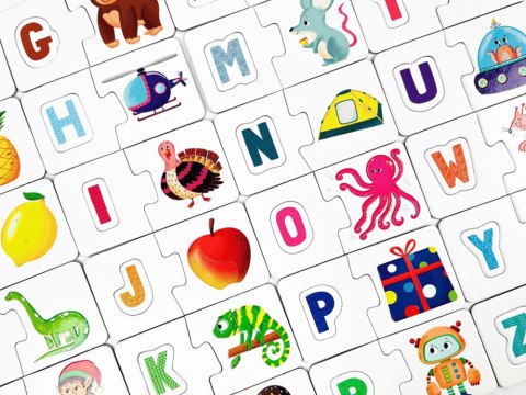 Kapitan Nauka Kapitan Nauka Puzzle sensoryczne Literki - dotykam, układam i uczę się ZA6086