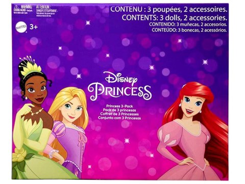 Mattel Mattel Disney Princess Zestaw 3 lalek: Ariel + Tiana + Roszpunka ZA6036