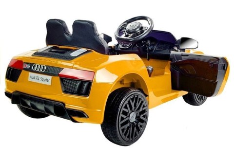 LEAN CARS Auto na Akumulator Audi R8 Spyder Żółty