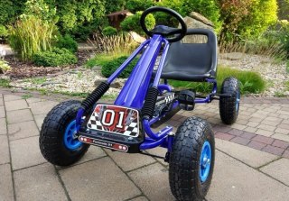 LEAN CARS Gokart Niebieski A-15 Pompowane Koła