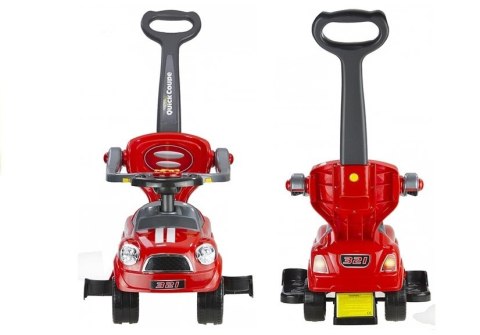 LEAN CARS Jeździk Pchacz z Prowadnicą Coupe Czerwony