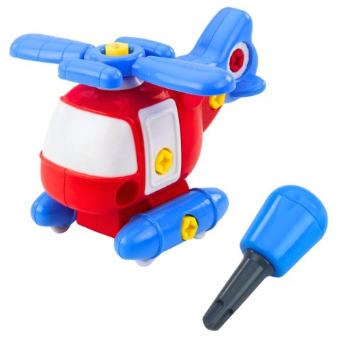 LEAN TOYS Helikopter Do Rozkręcania Skręcania Dla Dzieci Śrubokręt Klucz Kolorowy