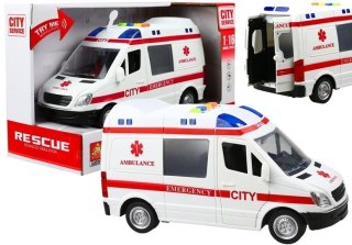 LEAN Toys Auto Karetka Pogotowia Ambulans Efekty Gra Świeci