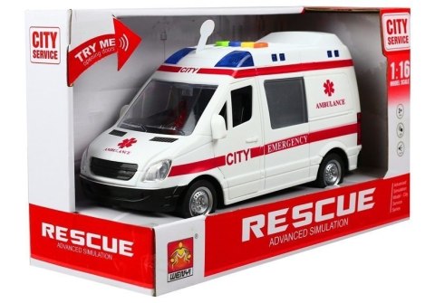 LEAN Toys Auto Karetka Pogotowia Ambulans Efekty Gra Świeci