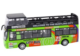 LEAN Toys Autobus Piętrowy Turystyczny 1:32 Otwierane Drzwi Zielony