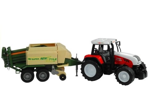 LEAN Toys Duży Traktor z Przyczepą Maszyna Rolnicza 65 cm