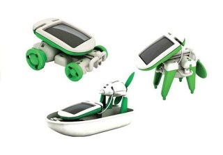 LEAN Toys Edukacyjny Zestaw Robot Solarny Do Złożenia 6 w 1 Auto Wiatrak