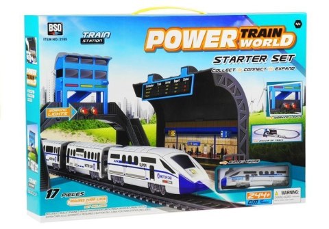 LEAN Toys Kolejka na Baterie 244 cm + Dworzec Wagon