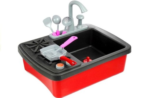 LEAN Toys Kuchenka i Zlewozmywak z Akcesoriami Kran z Wodą