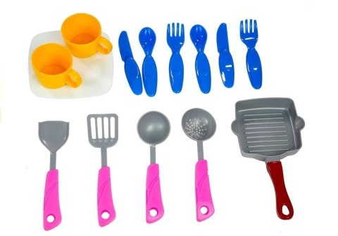 LEAN Toys Kuchenka i Zlewozmywak z Akcesoriami Kran z Wodą