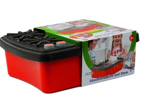 LEAN Toys Kuchenka i Zlewozmywak z Akcesoriami Kran z Wodą