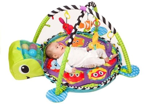 LEAN Toys Mata Edukacyjna Dla Maluszka Żółw 3w1 Basen Piłki