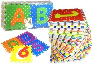 LEAN Toys Puzzle Piankowe Kolorowe Alfabet i Cyferki 36 elementów