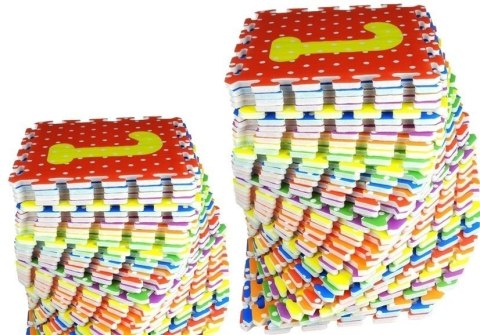LEAN Toys Puzzle Piankowe Kolorowe Alfabet i Cyferki 36 elementów