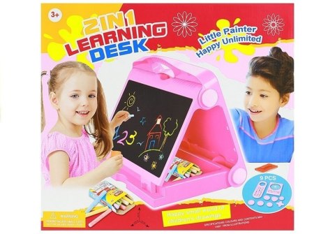 LEAN Toys Tablica Na kredę Pisak + Pisaki Szblony 2w1
