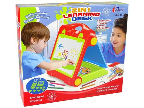 LEAN Toys Tablica Składana w Walizkę Dwustronna 2w1 Na Kredę