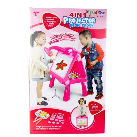 LEAN Toys Tablica Sztaluga Projektor Stolik Do Malowania Rysowania 4w1 49 cm