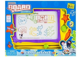 LEAN Toys Tablica Znikopis Morski + 3 Pieczątki Kolorowe Tło