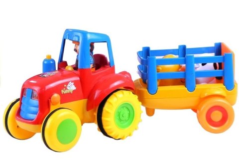 LEAN Toys Traktor Przyczepa Zwierzątka Gra Świeci Odgłosy